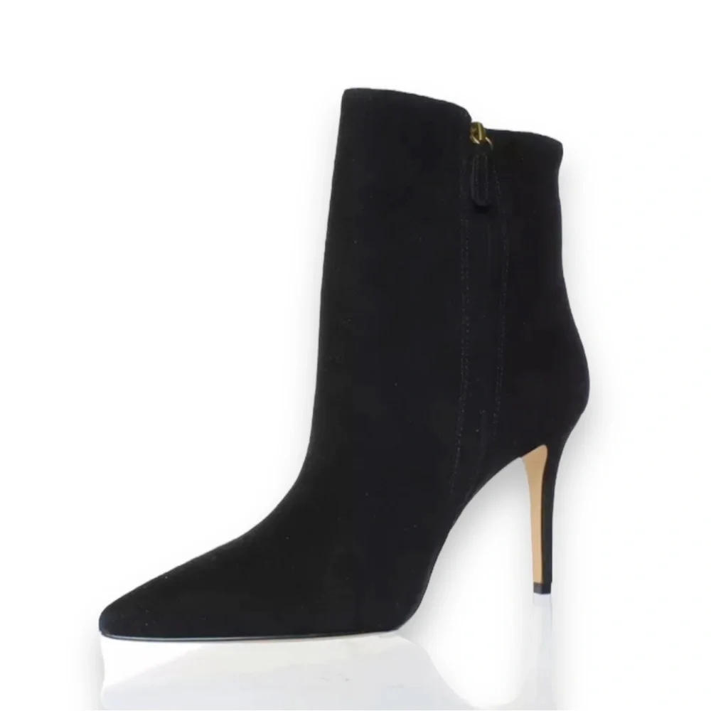NWT $268 - J. Crew Suede Pointed Stiletto Ankle Boot in Black - Sz 11 - AE853